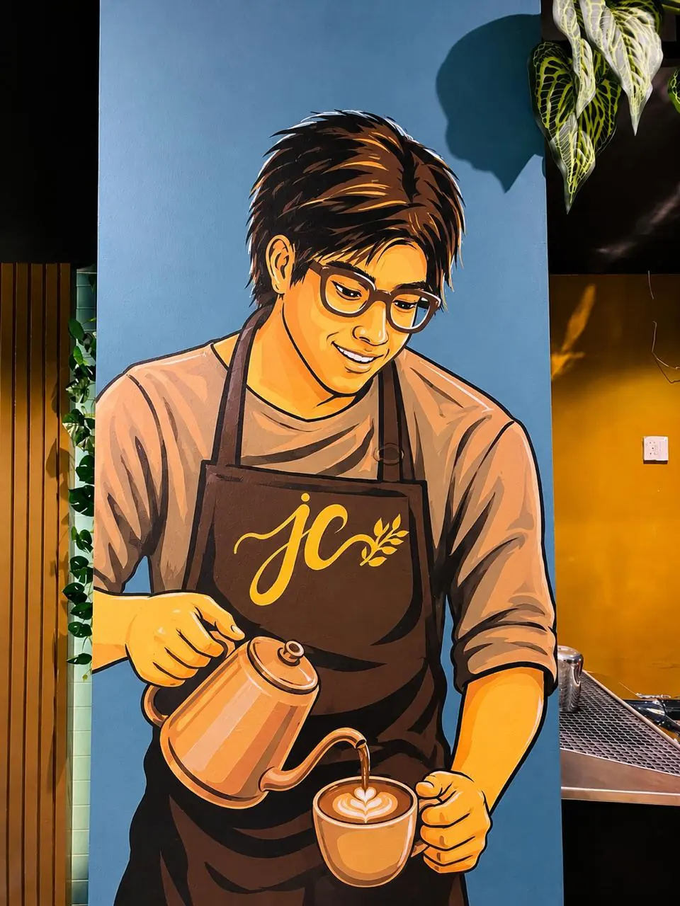 Jessy's Courtyard barista mural